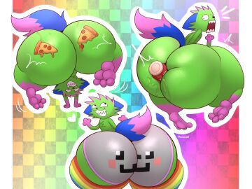 2025 3_toes 4:3 anthro ass big_ass big_butt black_nose blue_body blue_fur blue_tail checkered checkered_background cheek_tuft clothed clothing container deliciousq dipstick_tail domestic_cat don't_touch_my_pizza_(meme) dont_touch_my_pizza_guy english_description facial_tuft feet felid feline felis food food_on_butt fur gloves_(marking) green_body green_fur handstand_with_split_pose hi_res huge_ass huge_butt huge_thighs jar kevin_(nyanwolf) leg_markings legwear lgbt_pride male mammal markings meme multicolored_body multicolored_fur nude nude_anthro nude_male nyan_cat nyan_cat_(copyright) nyanwolf object_in_ass open_mouth pattern_background pink_markings pizza pride_color_clothing pride_color_legwear pride_colors rainbow_pride_colors rear_view sharp_teeth simple_background smile socks_(marking) solo sparklecat sparklefur tail tail_markings teeth thick_thighs toes tuft underwear underwear_only what