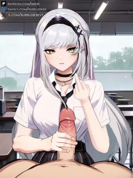 1girls angry angry_expression angry_face aroused aroused_face beauty_mark blush brat breasts bubblebebe choker cute cute_face disgusted eyebrows eyelashes female female_focus female_only handjob hourglass_figure lewdtuber medium_breasts middle_finger petite petite_body petite_breasts petite_female pov school school_uniform schoolgirl sexy sexy_body sexy_pose tagme video vtuber vtuberfanart white_hair yellow_eyes