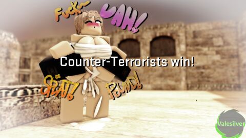 1boy 1girls 3d big_breasts blush bottomless breasts brown_hair counter-strike_(series) cum cum_in_pussy cum_inside english_text female legs_held_open male one_eye_closed onomatopoeia outside penis pussy reverse_stand_and_carry_position reverse_suspended_congress roblox robloxian short_hair spread_legs tagme text vaginal_penetration vale_rr34 valve valve_(company)