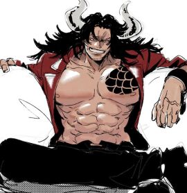 1adult 1boy adults_only bara big_pecs black_hair blazer bracelet chest_tattoo confident dilf facial_hair grin guillartee horned horned_humanoid horned_male horns human_artist humanoid imminent_sex irezumi kaido_(one_piece) long-haired_male long_hair male male_only muscular muscular_male no_ai offscreen_male one_piece open_jacket pecs presenting red_jacket red_suit sitting sitting_on_sofa smile smile_at_viewer smiling_at_viewer solo stubble tattoo tattoos yaoi
