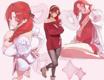 1girls 2025 2d 2d_(artwork) 3girls apron areolae areolae_visible_through_clothing ass bangs big_ass big_breasts big_butt blush blushing boobies boobs breasts busty butt choker cleavage clothed clothed_female clothing color colored fanart female full_color goddess_of_victory:_nikke hair hair_ornament headband heel_boots hintobento hips huge_breasts large_breasts light-skinned_female light_skin long_hair looking_at_viewer massive_breasts milf mommy mommy_kink mommy_milkers mother naughty nightgown pantyhose rapi_(nikke) rapi_(red_hood)_(nikke) red_eyes red_hair red_sweater seductive shift_up shoes slippers smile smiling smiling_at_viewer sweater thighs tits titties video_game video_game_character yor_briar_(cosplay)