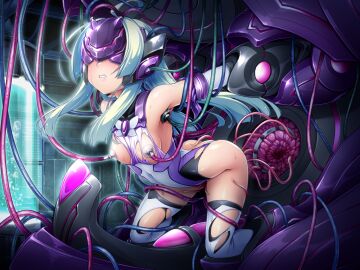 amakubo_yuri ass bondage bound breasts brooch cable clenched_teeth elbow_gloves exs-tia_flora female game_cg gloves green_hair head-mounted_display headgear inoino jewelry kouyoku_senki_exs-tia large_variant_set leotard long_hair machine nipple_clamps nipples no_pants non-web_source object_insertion official_art pussy restrained sex_machine small_breasts solo stationary_restraints sweat teeth tentacle thighhighs torn_clothes torn_leotard twintails vaginal_penetration variant_set white_thighhighs