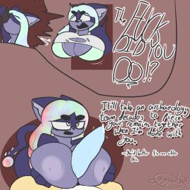 2024 angry annoyed anthro big_breasts big_penis blue_penis bodily_fluids breast_expansion breast_grab breast_growth breast_growth_(enlargement) breast_play breast_squish breasts clothed clothing digital_media_(artwork) domestic_cat drinking duo expansion felid feline felis female flask furry gazaster gem genital_fluids genitals growth hair hand_on_breast hi_res holding_breast long_hair looking_at_another male male/female mammal mars_(gazaster) mostly_offscreen_character multicolored_body nipples nude paizuri penis purple_body sequence sex shocked signature simple_background solo squish tail text titfuck titjob trans_woman transfem two-tone_body white_hair