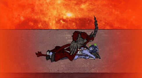 1boy 1girls animated armor belly_button blue_skin blush breasts cape continue_after_cum corruption cum cum_in_mouth cum_on_breasts cum_on_face cumshot defeated_heroine demon demon_girl demon_horns demon_tail dominant_male draenei draenei_female fantasy female female_protagonist femsub gorepete green_eyes helpless house_of_r'thoth interspecies legend_of_krystal male male_on_top medium_breasts monster_on_female monster_rape no_sound on_back orgasm questionable_consent rough_sex satyr satyr_(warcraft) sex sex_slave size_difference succubus titjob video_games warcraft world_of_warcraft