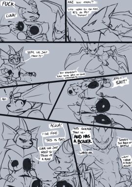 anthro bruhman33 clothing dismemberment duo eeveelution english_text espeon female generation_1_pokemon generation_2_pokemon gore group hi_res infiltration male nintendo nude pokemon pokemon_(species) profanity scyther text umbreon vaporeon weapon