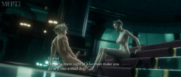 1boy 1girls 3d 3d_model 3d_render areola areolae ass balls bare_arms bare_ass bare_back bare_breasts bare_legs bare_midriff bare_shoulders bare_thighs barefoot big_areola big_ass big_breasts big_butt big_nipples blonde_female blonde_hair breasts breasts_bigger_than_head breasts_out cloud_strife defeat defeated defeated_hero degradation dominant_female domination earringspenis english english_dialogue english_text female final_fantasy final_fantasy_vii final_fantasy_vii_remake fingernail_polish fingernails fit fit_female glans hair hair_bun heels humiliated humiliation jewelry light-skinned_female light-skinned_male light_skin lipstick looking_at_partner looking_down looking_up makeup male masturbation mature mature_female mept44 milf nail_polish nails naked naked_female naked_male nipples older_female older_female_and_younger_male on_knees penis penis_out puffy_areola puffy_nipples red_fingernails scarlet_(ffvii) sitting skinny skinny_female skinny_waist small_penis_humiliation square_enix stroking stroking_cock stroking_penis submissive submissive_male taller_female testicles thighs toenail_polish toes widescreen younger_male