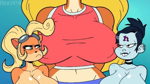 3girls activision animal_humanoid animated anthro ass bandicoot big_ass big_breasts big_thighs breast_sucking breastfeeding breasts bust busty chest coco_bandicoot crash_(series) curvaceous curvy curvy_figure digital_media double_breast_sucking drawsputin female gif hips hourglass_figure huge_ass huge_breasts huge_thighs human humanoid lactation large_ass large_breasts large_thighs legs marsupial marsupial_humanoid mature mature_female milk_squirt milking_breasts mutant naughty_dog nina_cortex orange-skinned_female orange_body orange_skin slim_waist tawna_bandicoot thick thick_hips thick_legs thick_thighs thighs voluptuous waist wide_hips yuri