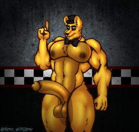 1boy 2022 anthro anthro_focus anthro_only anthro_solo balls bear bow_tie bowtie cock completely_nude digital_drawing_(artwork) digital_media_(artwork) erect_penis erection five_nights_at_freddy's golden_freddy_(fnaf) headgear headwear huge_balls huge_cock huge_testicles humanoid_genitalia humanoid_penis long_penis male male_anthro male_focus male_only mammal mammal_humanoid navel nipples nude nude_male pecs pectorals penile penis penis_out resko_gothzebra scottgames solo solo_anthro solo_focus solo_in_panel solo_male steel_wool_studios testicles thick_penis top_hat ursid ursid_humanoid