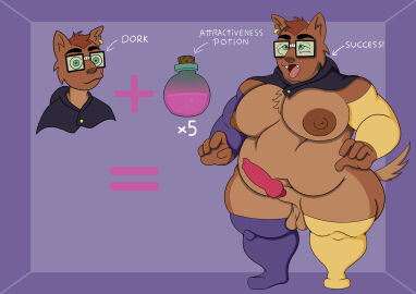 2024 absurd_res animal_genitalia animal_penis anthro arm_warmers armwear arrow_sign ass balls barcus_(the_owl_house) big_ass big_butt black_eyewear black_glasses black_hood blush blush_lines brown_body brown_ears brown_fur brown_hair brown_nipples brown_nose brown_tail canid canine canine_genitalia canine_penis canis clothing digital_media_(artwork) disney domestic_dog ear_piercing ear_ring english_text equal_sign erection eyewear fangs fur genitals glasses green_eyes hair hi_res hood itsme_hilo knot legwear looking_pleasured male male_only mammal multicolored_body multicolored_fur nipples notched_ear obese obese_anthro obese_male overweight overweight_anthro overweight_male penis piercing plus_sign potion purple_arm_warmers purple_armwear purple_background purple_clothing purple_legwear purple_thigh_highs ring_piercing sharp_teeth simple_background smile solo standing tail teeth text the_owl_house thick_thighs thigh_highs three-quarter_view tongue tongue_out two-tone_body two-tone_fur yellow_arm_warmers yellow_armwear yellow_clothing yellow_legwear yellow_thigh_highs