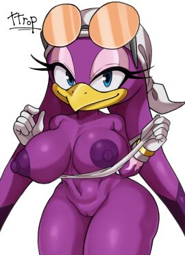 anthro areola ass avian big_ass big_breasts big_butt bird blue_eyes breasts eyes eyewear eyewear_on_head female nude pussy sonic_(series) sonic_riders sonic_the_hedgehog_(series) transparent_background ttrop wave_the_swallow