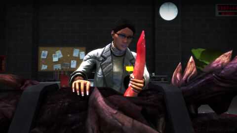 animated brown_hair cumshot dominant_female dr_ariel_hanson female_on_feral feral for_science! glasses handjob labcoat laboratory restrained rubbing_belly scientist starcraft starcraft_2 tagme unprofessional_behavior unusual_penis video xenophilia zerg zergling