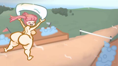 1girls accidental_exposure animated ass back_view barefoot blush blush_stickers breasts closed_eyes completely_nude embarrassed_nude_female exhibitionism female female_focus fire_emblem fire_emblem:_three_houses flying full_body gliding hilda_valentine_goneril humiliation large_ass large_breasts long_hair naked naked_female nintendo nude nude_female orangeshmorange pink_hair public public_nudity solo_focus spongebob_reference spongebob_squarepants twintails