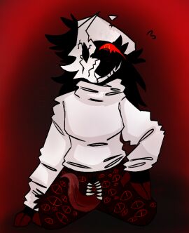 1futa 1girls beret black_fur cakepup eyes_on_body female folly_(regretevator) futanari intersex kneeling long_hair penis pussy pussy_with_teeth pussy_with_tongue red_eyes regretevator roblox roblox_game self_upload sweater teeth tentacle_dick tentacle_penis tentacle_pussy tentadick toothy_pussy vagina_dentata white_hat white_sweater