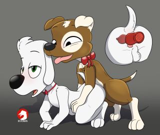 20th_century_fox 20th_century_studios abstract_background absurd_res all_fours anal anal_sex animal_genitalia animal_penis anthro ass balls black_eyes bow_tie canid canine canine_genitalia canine_penis canis clothing digital_media_(artwork) doggy_style domestic_dog dreamworks dreamworks_animation duo erection fan_character feral from_behind_position fur genitals green_eyes hi_res jakob_peabody_(character) jay_ward_productions knot male male/male male_penetrated male_penetrating male_penetrating_male mammal mr._peabody mr._peabody_&_sherman nude open_mouth osterars penetration penis prostate_stimulation raised_tail rocky_and_bullwinkle sex signature simple_background smile tail tongue watermark white_body