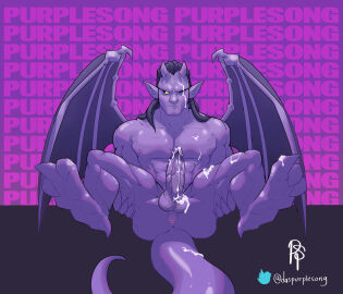 abs anus ass balls bara biceps big_balls big_penis daspurplesong disney erection gargoyles gay gay_male goliath_(gargoyles) male male_nipples male_only muscular muscular_male nipples nude pecs penis yaoi