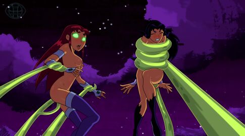 2girls blackfire dc_comics eye_of_the_beholder female komand'r koriand'r nude starfire tagme teen_titans tentacle warner_brothers
