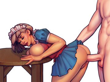 alice_(warlock_and_boobs) anal anal_sex big_breasts boobs boobsgames breasts doggy_style female huge_breasts maid moaning pleasure_face warlock_and_boobs