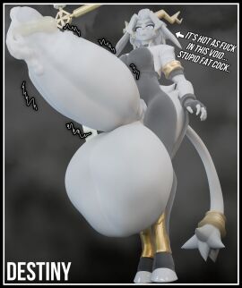 3d 3d_(artwork) 3d_model 3d_render antlers armor balls blue_eyes breasts clothed dickgirl erect_penis futanari gigantic_penis grey_fur hyper_penis intersex large_breasts looking_away musk_clouds nsfwdestiny penis precum pseudoregalia sagging_balls smegma smelly_cock sybil_(pseudoregalia) tagme unamused vest