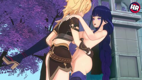 3d 4k aether_(genshin_impact) against_wall animated ass big_ass big_breasts blender bouncing_breasts breasts bubble_ass bubble_butt female forest genshin_impact hrstudio leg_grab legs_crossed legs_up looking_at_viewer moaning mp4 naked nude nude_female outdoor_sex pov pov_eye_contact raiden_shogun sound thigh_sex video