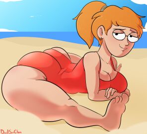 1girls ass big_ass bubble_ass bubble_butt davidsanchan fat_ass female female_only glasses huge_ass large_ass looking_at_viewer one-piece_swimsuit orange_hair png smiling_friends solo splits swimsuit thick_ass thick_thighs wide_hips zoey_(smiling_friends)