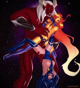 1boy 2016 2girls alien alien_girl ambiguous_fluids arched_back armpits arms_above_head between_legs boots bouncing_breasts breasts breasts_out clitoris color dc dc_comics defeated demon diphallia diphallism elbow_gloves english_text erection father_and_daughter female functionally_nude gainaxing gasp gloves green_eyes head_back held_up hemipenes heroineaddict high_heel_boots humanoid incest interspecies koriand'r larger_male leg_grab leotard_aside licking_breast long_hair long_tongue male medium_breasts multi_genitalia multi_penis multiple_females multiple_girls nipples orange-red_hair orange_hair orange_skin penis purple_boots pussy rachel_roth raven_(dc) raven_(dc)_(classic) red_skin restrained revealing_clothes sex shoes size_difference smaller_female space starfire starfire_(comics) straight tail teen_titans tentacle thigh_boots thigh_grab thrusting trigon uncensored very_long_hair wedge_heels white_hair wide_eyed