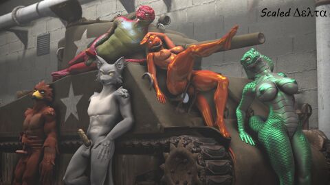 16:9 3d absurd_res anthro avian balls bird bird_(petruz) blue_eyes breasts brown_body cat_(petruz) digital_media_(artwork) domestic_cat felid feline felis female forked_tongue genitals green_body green_eyes grey_body group hi_res leaning lizard lizard_(petruz) looking_at_viewer male mammal multicolored_body nipples nude open_mouth orange_body penis pupils purple_eyes raised_leg red_body reptile scaleddelta scalie sherman_(tank) slit_pupils snake snake_(petruz) source_filmmaker_(artwork) tank teeth tongue two-tone_body vehicle white_body widescreen yellow_eyes