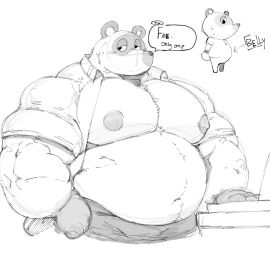 abbak abbamusa410791 bara biceps clothed dad_bod dialogue gay male male_only monochrome pecs solo solo_male tom_nook yaoi