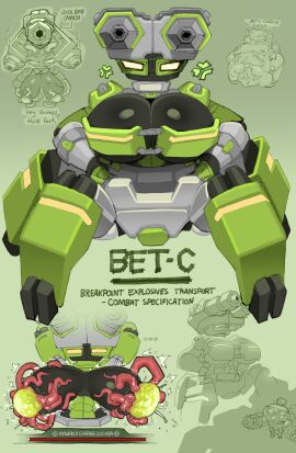 4_legs abs absurd_res armor betsy_(deep_rock_galactic) big_beard big_breasts big_eyes bikini_armor black_body bodily_fluids breasts clothing cross-popping_vein deep_rock_galactic dialogue drill duo dwarf ellipsis emanata eyebrows female flashlight gameplay_mechanics glistening glistening_eyes gloves goatboydraws green_background green_body grey_body gui hands_behind_head handwear headlight_eyes health_bar hi_res humanoid index_to_index latex_body looking_at_viewer looking_away machine male metallic_body multicolored_body multiple_images narrowed_eyes nipple_fetish nipple_play nipple_suck pointy_ears profanity robot saliva simple_background size_difference squint sucking talking_to_viewer tentacle text thick_eyebrows unconvincing_armor