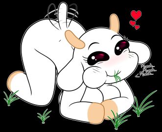 anthro ass big_breasts blush blush_lines blushing blushing_at_viewer breasts bunny_maloney charlotte_(bunny_maloney) eating eating_grass female goat goat_horns grass looking_at_viewer munching smiling smiling_at_viewer sound_effects tagme tail tail_motion wiggle wiggle_lines