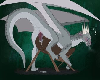 absurd_res animal_genitalia anus bodily_fluids breeding_mount caught caught_in_the_act caught_masturbating claws cum cum_drip cum_dripping_on_floor cum_on_own_penis cum_on_penis cum_on_self cum_string dragon dripping embarrassed embarrassed_male feet feral genital_fluids genital_slit genitals gradient_penis gray-scales grey_body grey_scales hi_res knot knotted_penis male masturbation mythological_creature mythological_scalie mythology penis scales scalie shaking shy solo spread_toes spread_wings toes trembling trembling_penis wings