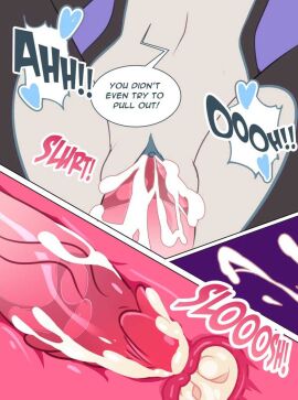 1futa 1girls 2girls anthro avian black_body clothed clothing comic cross_section cum cum_in_pussy cum_in_uterus cum_inside dialogue dragon english_text female furry futa_on_female futanari ghastlyfish_(artist) intersex mostly_clothed penetration penis pink_body pussy sex source_request spread_legs text uterus vaginal_penetration