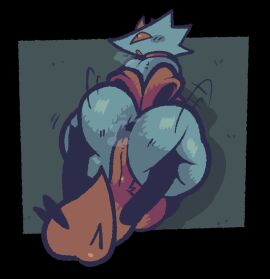 ambiguous_penetration ass berryofmalice big_ass big_butt big_penis bow crow female ghost ghost_girl grabbing grabbing_ass grabbing_from_behind horns male orange_body penis ribbon ribbons sex white_body