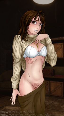 1girls breasts brown_eyes brown_hair female image_set kef34 religious religious_symbol religious_symbols showing_breasts showing_off solo tagme