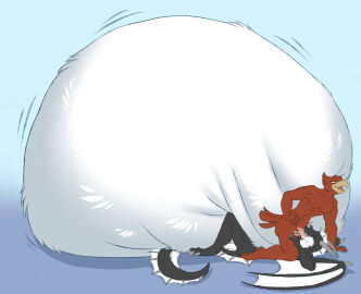 5_fingers accipitrid accipitriform anthro anthro_on_anthro anthro_penetrated anthro_penetrating anthro_penetrating_anthro avian belly belly_expansion big_belly bird bodily_fluids brown_body claws cum cum_ballooning cum_in_mouth cum_inside darksidesf dragon duo eagle expansion feathers feet fellatio fingers fur furred_dragon genital_fluids genitals grey_claws huge_belly hyper hyper_belly inflation kneeling lying male male/male male_penetrated male_penetrating male_penetrating_male muscular muscular_anthro muscular_male mythological_creature mythological_scalie mythology on_back oral penetration penile penis pink_penis scalie sex tail tail_feathers toes white_body white_fur wings