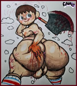 1boy 1femboy 2d 2d_(artwork) 5_fingers animal_crossing anus anus_peek artist_name artist_signature ass ass_focus ass_grab axe backsack balls ballsack big_ass big_butt black_eyes blood_on_ass blood_on_body blood_on_chest blood_on_face blood_on_hand blood_on_leg blood_on_mouth blood_on_weapon blush bottom_heavy bottom_heavy_femboy bottomless bottomless_femboy bottomless_male brown_hair crazy crazy_eyes crazy_smile fat_ass fat_ass_femboy fat_butt fat_butt_femboy femboy femboy_focus femboy_only functionally_nude functionally_nude_femboy functionally_nude_male girly grabbing_ass grabbing_own_ass hand_on_ass hand_on_butt handdrawn hands hips holding_axe holding_weapon huge_ass huge_butt killager light-skinned_femboy light-skinned_male light_skin looking_back male male_only meme mostly_nude mostly_nude_male murderer musk musk_clouds musky musky_ass musky_balls musky_body musky_butt naked naked_male nintendo nose nude nude_male presenting presenting_anus presenting_ass presenting_balls presenting_butt presenting_hindquarters puffy_anus raikutaku raised_weapon shiny_skin short_hair simple_background smile socks socks_only solo spread_anus spread_ass spread_butt spreading_cheeks steam steaming steaming_body steamy steamy_ass steamy_balls steamy_body steamy_butt striped striped_legwear stripes sweat sweatdrop sweating_profusely sweaty_ass sweaty_balls sweaty_body thick_ass thick_thighs thighs topless topless_femboy topless_male trance trap triangle_nose villager_(animal_crossing) weapon white_background white_socks wide_hipped_male wide_hips yandere yandere_eyes yandere_trance