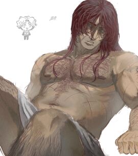 breasts cahara fear_and_hunger female hairy half_naked ragnvaldr sitting sweating wet