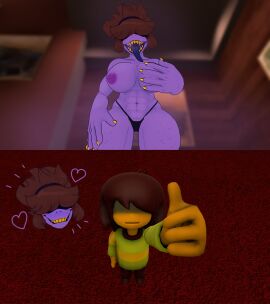 anthro blush bodily_fluids bovid breasts caprine deltarune duo female hair hi_res human humanoid kris_(deltarune) male male/female mammal purple_body reptile scalie susie_(deltarune) teeth undertale_(series) zusher