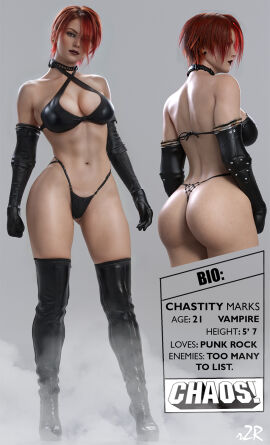 3d_(artwork) 3d_render absoluterazr antihero antiheroine ass ass_focus black_bra black_long_boots black_long_gloves black_long_high_heel_boots black_thong breasts butt_focus chaos_comics chastity_marks chastity_the_teenage_vampire digital_media_(artwork) dynamite_comics female female_only punk_girl punk_rock red_hair red_lipstick redhead_female short-haired_female short_hair short_red_hair thong vampire vampire_girl vampiress