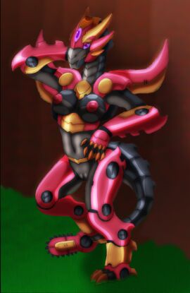 3_toes 5_fingers after_transformation alternate_species anthro areola aroused aroused_smile barefoot bedroom_eyes big_breasts black_body breasts chainsaw claws digitigrade dragon enjoying erect_nipples feet female finger_claws fingers forehead_gem gem genitals gold_claws gold_metal grass hand_behind_head hasbro heel_claw hi_res horn ivanks long_neck long_tail looking_at_viewer lori_jimenez machine mankor metal metal_wings metallic_body mythological_creature mythological_scalie mythology narrowed_eyes navel nipples non-mammal_breasts non-mammal_nipples nude on_one_leg outside pink_areola pink_body pink_metal pink_nipples plant pose post-transformation power_tool predacon pupils purple_eyes purple_sclera pussy reptile robot scalie seductive sharp_teeth simple_background slit_pupils snout solo species_transformation standing tail takara_tomy teeth thick_thighs toe_claws toes tools transformation transformers