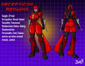 breasts breasts_out cone_head decepticon female oc redwing robot robot_girl solo tagme tfmaster96 transformers