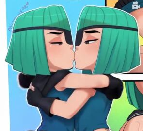 ai ai_animation ai_art ai_generated animated female kissing rascals_(clash_royale) rascals_(girl)_(clash_royale) tagme video