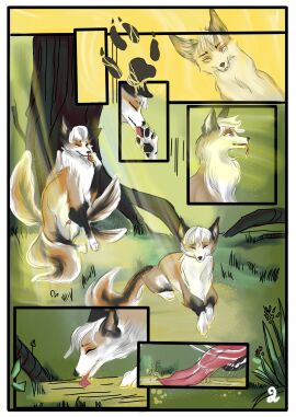 absurd_res animal_genitalia bathing bathing_in_urine bodily_fluids canid canine clear_urine comic drinking drinking_urine feet feral feral_only foot_fetish foot_lick foot_play forest forest_background fox fur genital_fluids genitals grass hi_res licking licking_urine light light_beam looking_back looking_pleasured lying lying_in_urine male mammal nature nature_background on_back outside peeing plant puddle purple_eyes sheath solo stump sun sunbeam sunlight tan_body tongue tree urine urine_in_mouth urine_on_belly urine_on_chest urine_on_face urine_on_ground urine_on_self urine_pool urine_splash urine_splatter urine_stain urine_stream walking watersports wet wet_body wet_fur wet_paw white_body white_fur yellow_urine