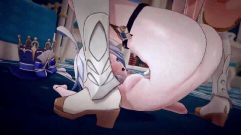 1futa 1girls 3d female focalors_(genshin_impact) furina_(genshin_impact) futanari genshin_impact gif intersex lumine_(genshin_impact) mating_press sex tagme