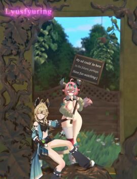 1monster 2girls 3d 3d_animation 60fps animated belly_inflation body_invasion cum cum_inside cum_leaking_out_of_pussy cum_on_lower_body eyes_rolling_back genshin_impact grabbing green_eyes half-dressed inflation kirara_(genshin_impact) lyusfyuring moaning moaning_in_pleasure monster_on_female naked_female neko nekomata orgasm sex slime slime_in_pussy slime_inflation slime_monster sound stomach_bulge stomach_deformation tagme tentacle tentacle_sex undressing vaginal_penetration vaginal_sex varesa_(genshin_impact) video