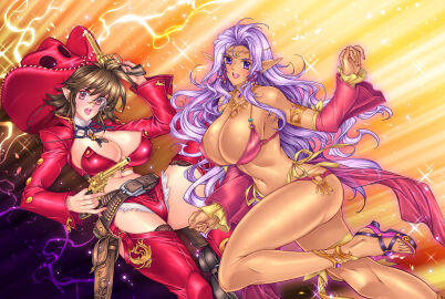 breasts cheerleader_(disgaea) cleavage disgaea disgaea_3 female guns gunslinger_(disgaea) john_r large_breasts nippon_ichi_software thick_thighs thighs