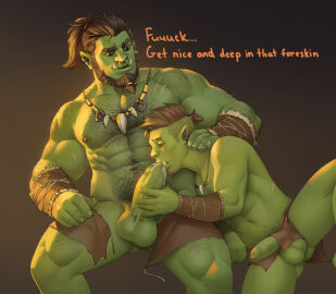 2024 abdominal_scar abs absurd_res after_orgasm age_difference arm_scar arm_wraps balls beard biceps bodily_fluids body_hair bottomwear brown_hair chest_hair clothed clothing cum cum_in_mouth cum_inside cum_on_chin cum_on_penis deltoids dialogue duo ear_piercing english_text erection facial_hair facial_piercing fellatio foreskin gay genital_fluids genitals hair hairy hand_on_neck hand_on_penis happy_trail hi_res highpups humanoid jewelry leg_hair loincloth loincloth_only male male/male male_only masculine_male mature_male muscular muscular_thighs navel necklace nipples nose_piercing nose_ring obliques oral orc orc_male pecs penile penis piercing ponytail pubes ring_piercing scar sex shoulder_hair simple_background sitting text topless tribal tribal_jewelry tribal_necklace triceps tusks uncircumcised wraps