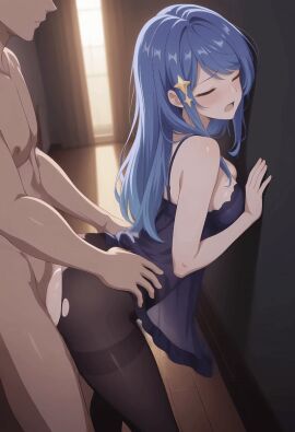 ai_generated animated bent_over clothed_sex from_behind from_behind_position outdoors sex standing_sex