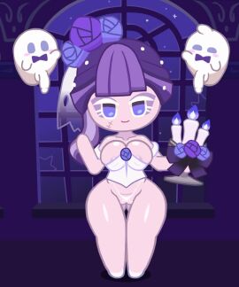 1girl2boys 1girls 2boys anthro anthrofied blackberry_cookie bouncing_breasts bowtie breasts breasts_bouncing candle cookie_run cookie_run_kingdom dress_removed eyebrows eyelashes female fire ghost halloween holding holding_object humanoid looking_at_viewer loop looping_animation male male/female neck night night_sky nipples nipples_visible_through_clothing pangotime purple_eyes purple_hair pussy scar scar_on_face smile smile_at_viewer smiley_face sound star starry_sky tagme thick thick_legs thick_thighs thighs thighs_large video video_game video_game_character video_games voice waving waving_at_viewer waving_hand white_eyebrows white_eyelashes window window_background