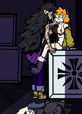 2girls big_breasts black_hair blonde_hair blue_eyes breasts bush bushy_pubes busty caught caught_in_the_act clothes_on_floor clothes_removed dark_hair dress_pull far_cry_5 female green_eyes joanne_(th3crazyguard1an) lesbian_couple lesbian_kiss light-skinned_female light_skin long_hair maria_(th3crazyguard1an) original_character original_characters pale-skinned_female pale_skin pubes pubic_hair scar scar_on_face scars scars_on_arm scars_on_body scars_on_chest shocked_expression small_breasts smaller_female suprised suprised_look tagme th3crazyguard1an topless yuri