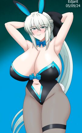 1girls animal_ear_hairband animal_ear_headwear animal_ears armpits arms_behind_head arms_raised arms_up artist_name artist_signature ass belly belly_button big_ass big_breasts big_butt big_thighs black_bow black_hair_bow black_headband black_pantyhose black_suit blue_background blue_eyes blue_ribbon blue_suit blush blushing_at_viewer bow braid braided_hair braided_ponytail braids breasts breasts_covered bunny_ears bunny_ears_headband bunny_suit bunny_tail bunnysuit closed_mouth clothed clothed_female collar covered_breasts covered_nipples covered_pussy covered_vagina curvaceous curvaceous_body curvaceous_female curvaceous_figure curvaceous_hips curvaceous_thighs curvy curvy_body curvy_female curvy_figure curvy_hips curvy_thighs edjarit-117 exposed_armpits exposed_belly exposed_stomach exposed_thighs eyebrows_raised fat_breasts fat_thighs fate/grand_order fate_(series) female female_focus female_only fluffy_tail glistening glistening_body glistening_skin gradient_background grey_eyebrows grey_hair hair_braid hair_ornament hairbow hands_behind_head hands_raised hands_up headband huge_boobs huge_breasts huge_thighs imminent_sex invitation inviting inviting_to_sex large_boobs large_breasts large_thighs legband legwear light-skinned_female light_skin long_hair long_legs looking_at_viewer mature_female milf morgan_le_fay morgan_le_fay_(fate) mouth_closed nipple_bulge nipple_outline nipples nipples_covered ornament pale-skinned_female pale_skin pantyhose plump plump_breasts plump_thighs pony_tail ponytail pose posing pov pudgy pudgy_belly pussy rabbit_ear_hairband rabbit_ears rabbit_tail raised_arms raised_eyebrows raised_hands ribbon round_ass round_butt sagging_breasts saggy_breasts seducing seductive seductive_look seductive_pose shiny shiny_skin simple_background skintight skintight_clothing skintight_suit smile smiling_at_viewer smooth_armpits sole_female solo_female solo_focus standing stomach tail_plug tail_tuft thick_thighs thighs tied_hair very_long_hair voluptuous voluptuous_female yamicrane